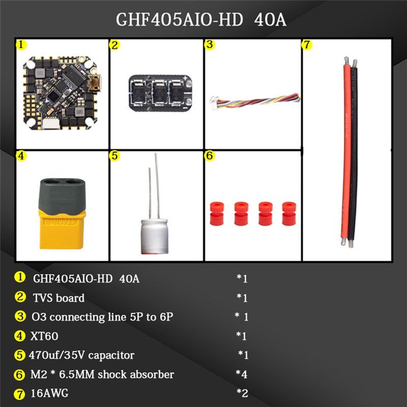 Drone Racing Esc - ABTI-GHF405AIO-HD 40A وحدة تحكم طيران AIO