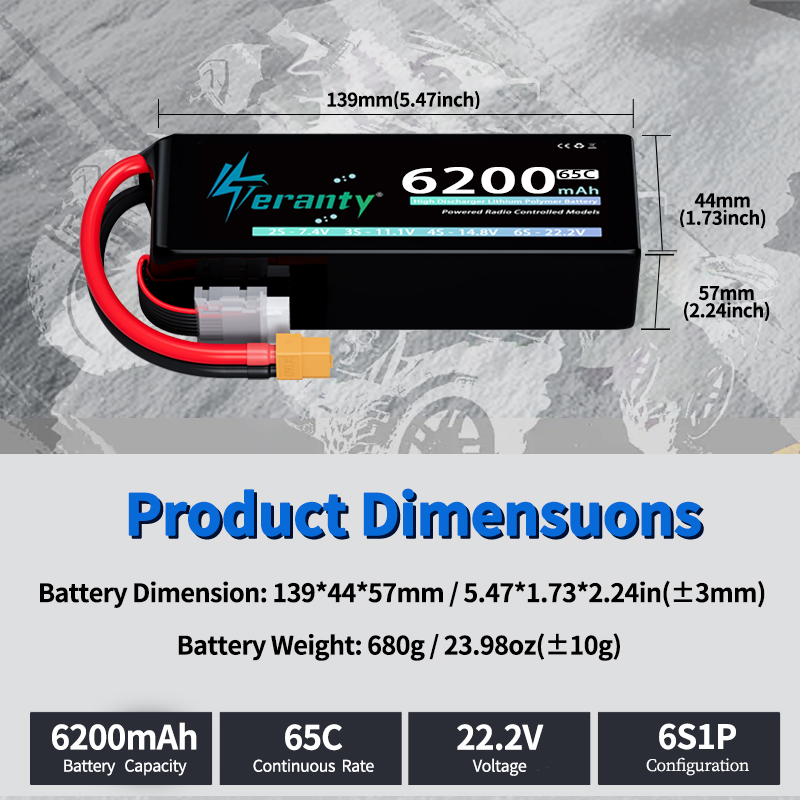 بطارية ليثيوم بوليمر TERANTY 6 - مراجعة Drone Racing Battery وسعره